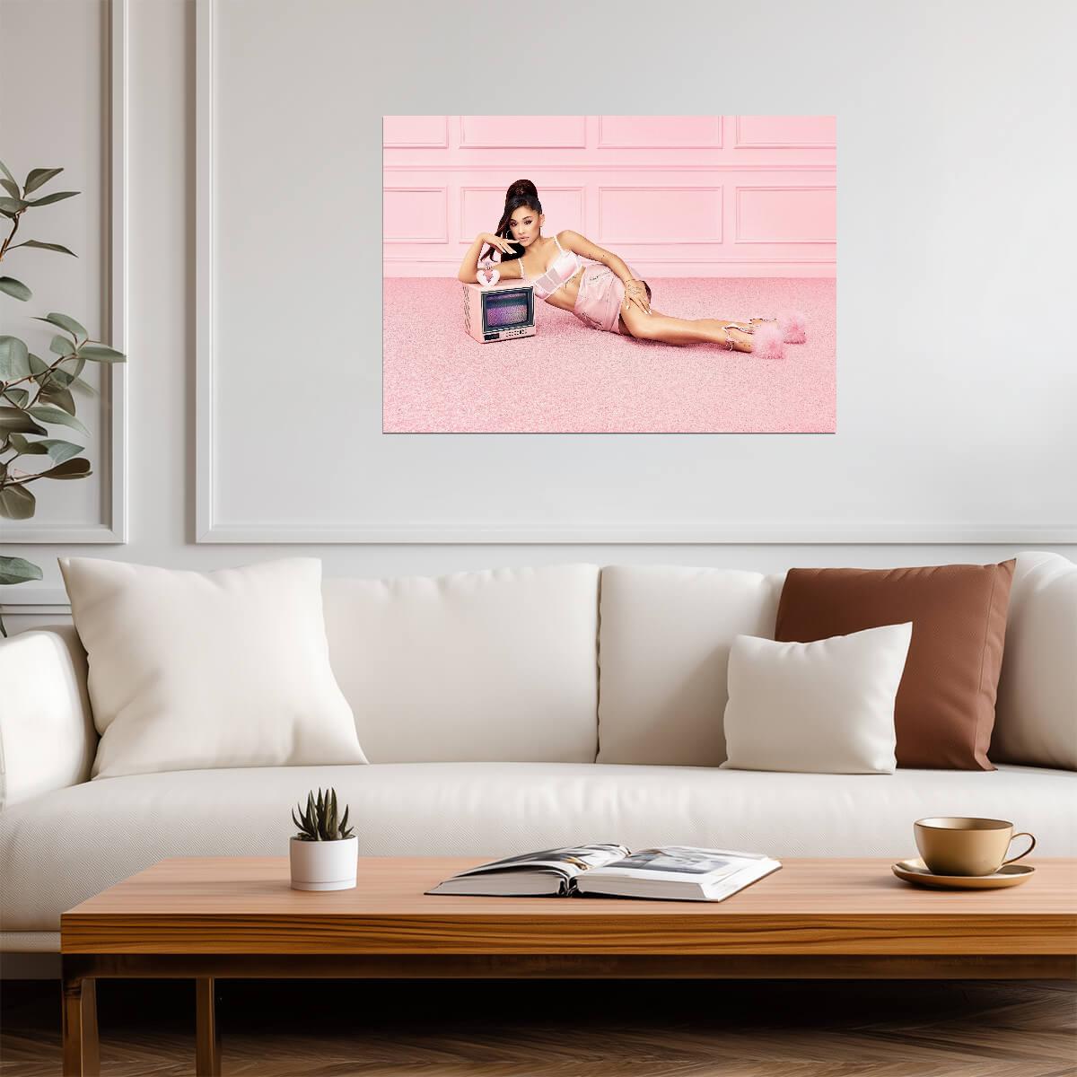 Ariana Grande Thank U Next Perfume Ad | Pink Room Photoshoot Poster | Celebrity Wall Art - Music Poster