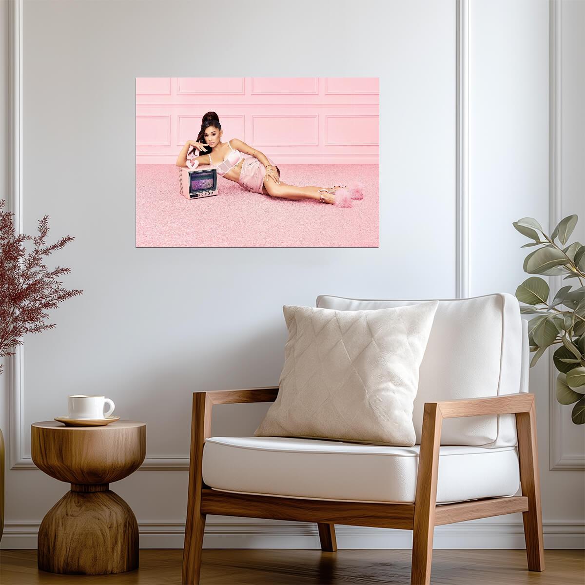 Ariana Grande Thank U Next Perfume Ad | Pink Room Photoshoot Poster | Celebrity Wall Art - Music Poster