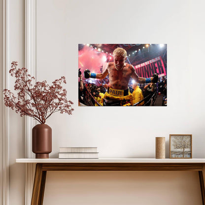 Jake Paul Victory Celebration | Boxing Poster | Triller Fight Winner - Sports Poster