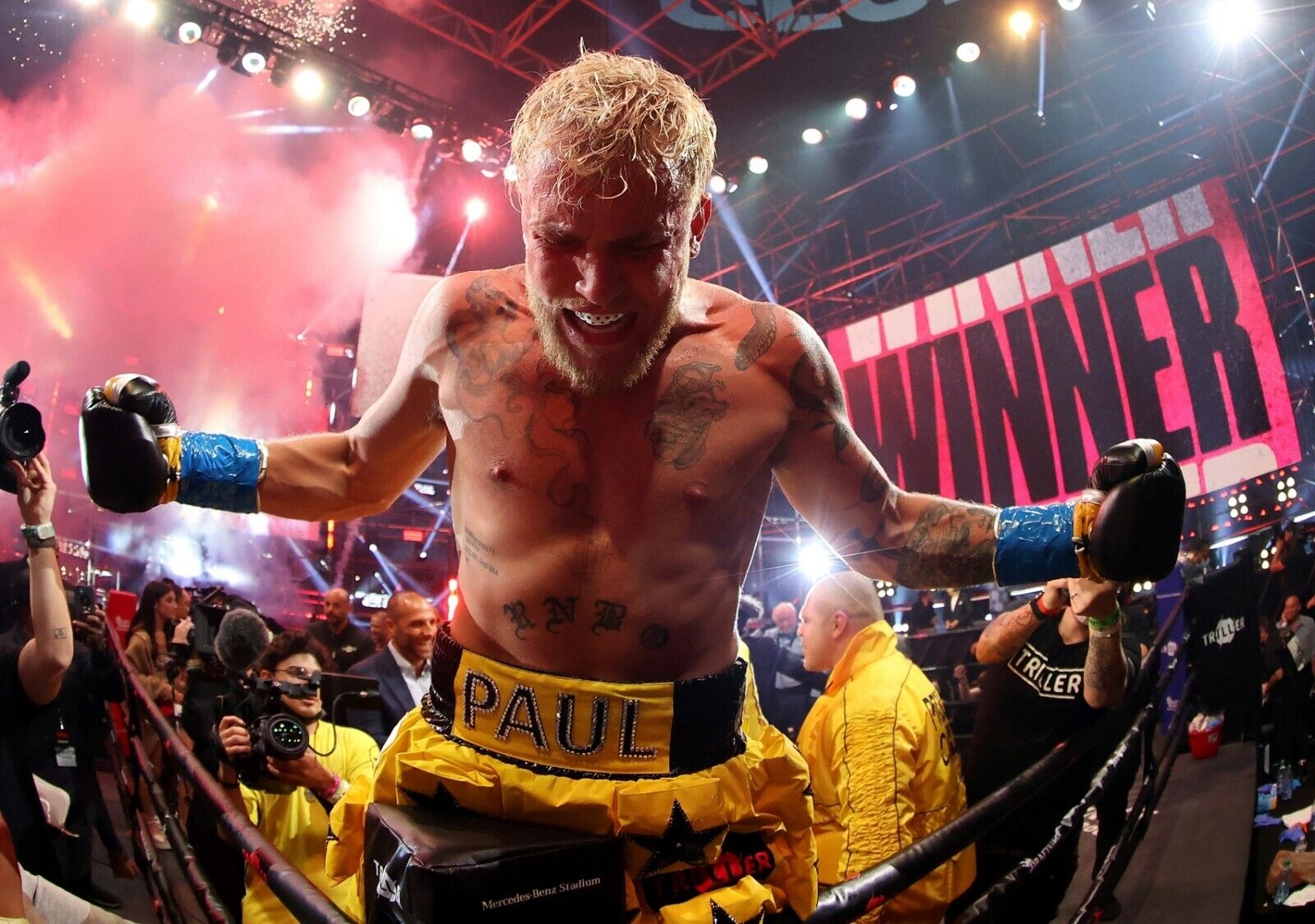 Jake Paul Victory Celebration | Boxing Poster | Triller Fight Winner - Sports Poster