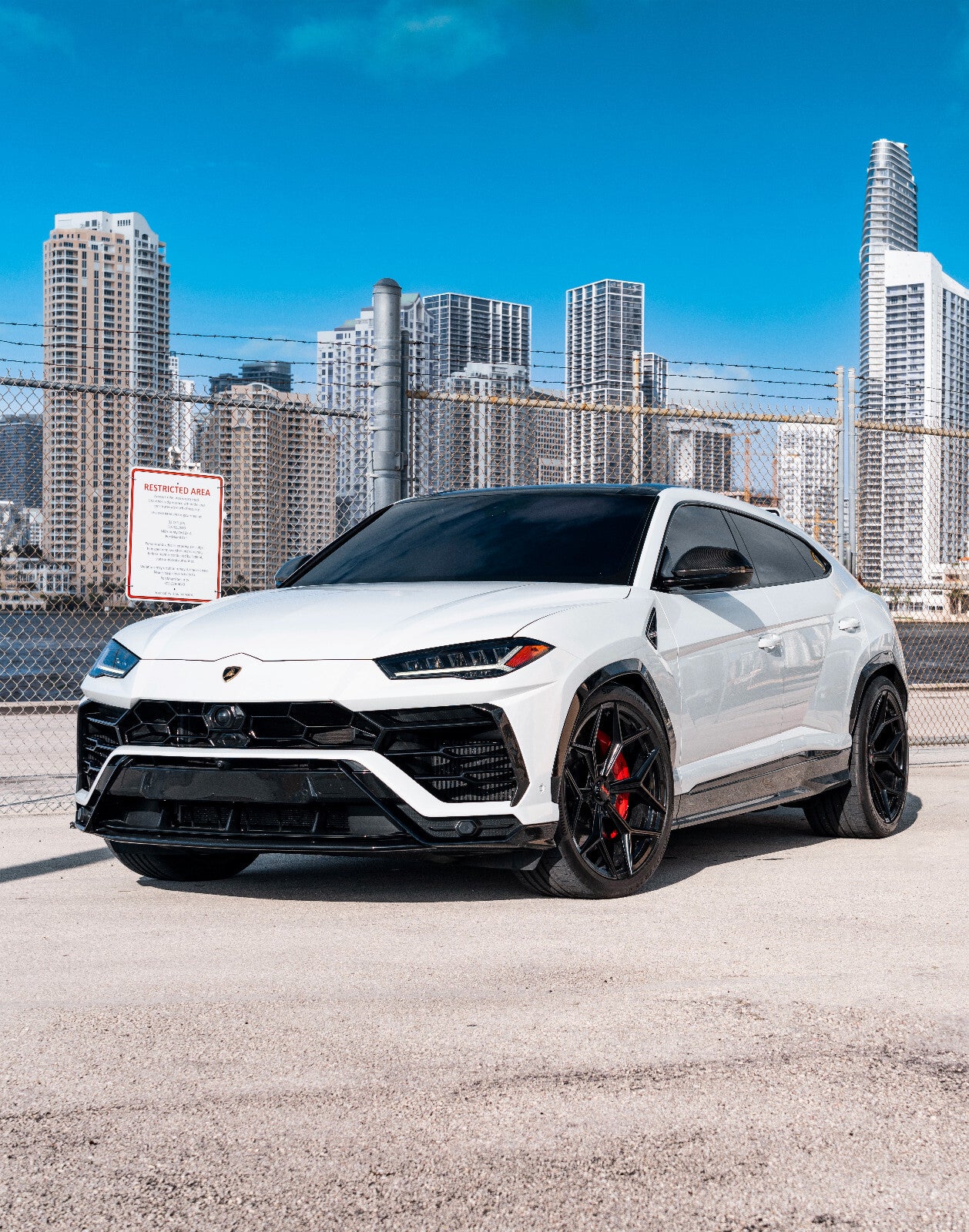 Lamborghini Urus | White Luxury SUV Poster | Super SUV in Miami - Cars Poster