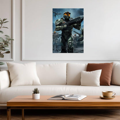 Halo Wars Master Chief & UNSC Marines | RTS Game Poster | Sci-Fi Military Strategy Art - Video Games Poster
