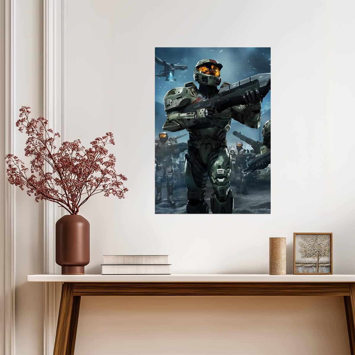 Halo Wars Master Chief & UNSC Marines | RTS Game Poster | Sci-Fi Military Strategy Art - Video Games Poster