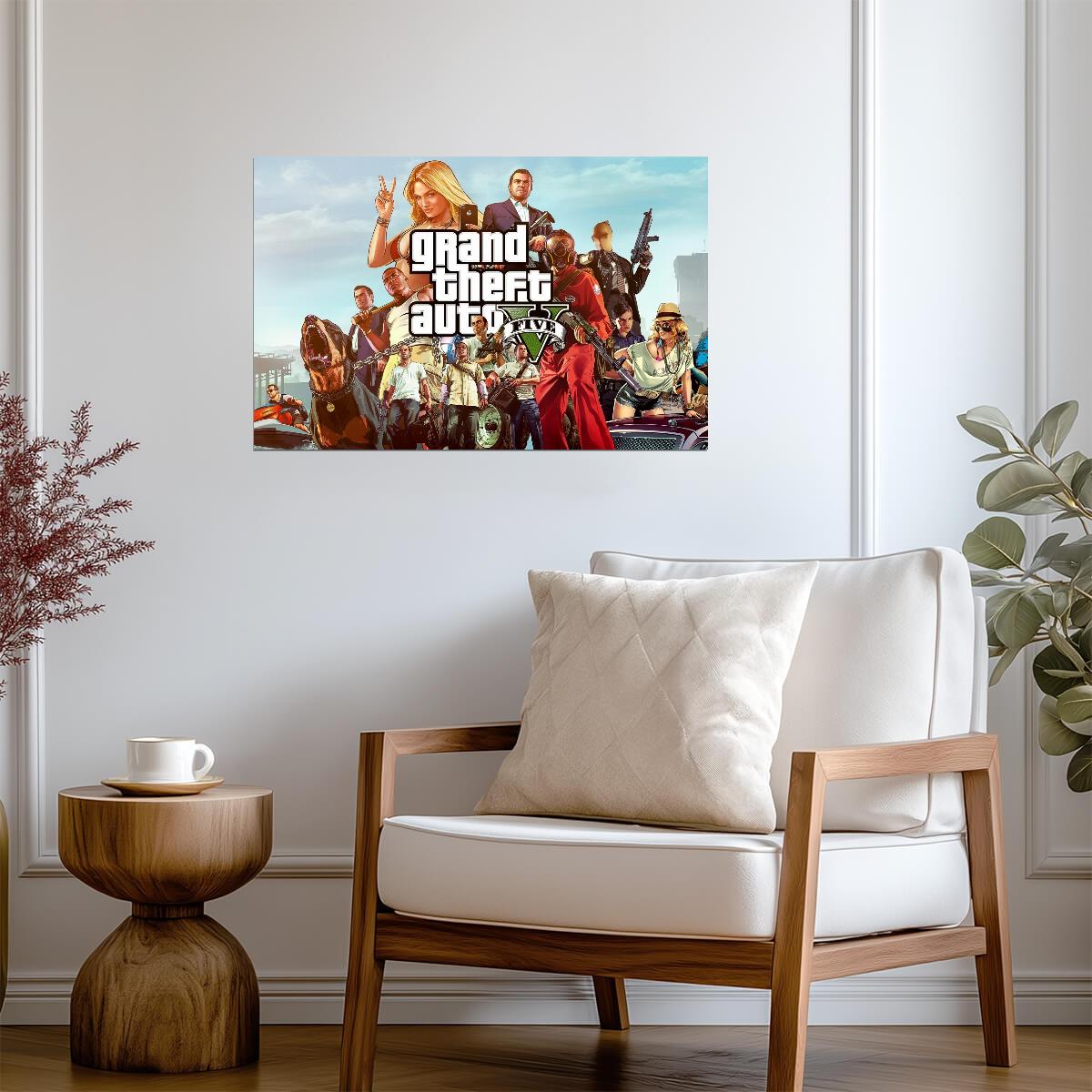Grand Theft Auto V Main Characters | Michael Franklin & Trevor Poster | Action-Adventure Game Art - Video Games Poster