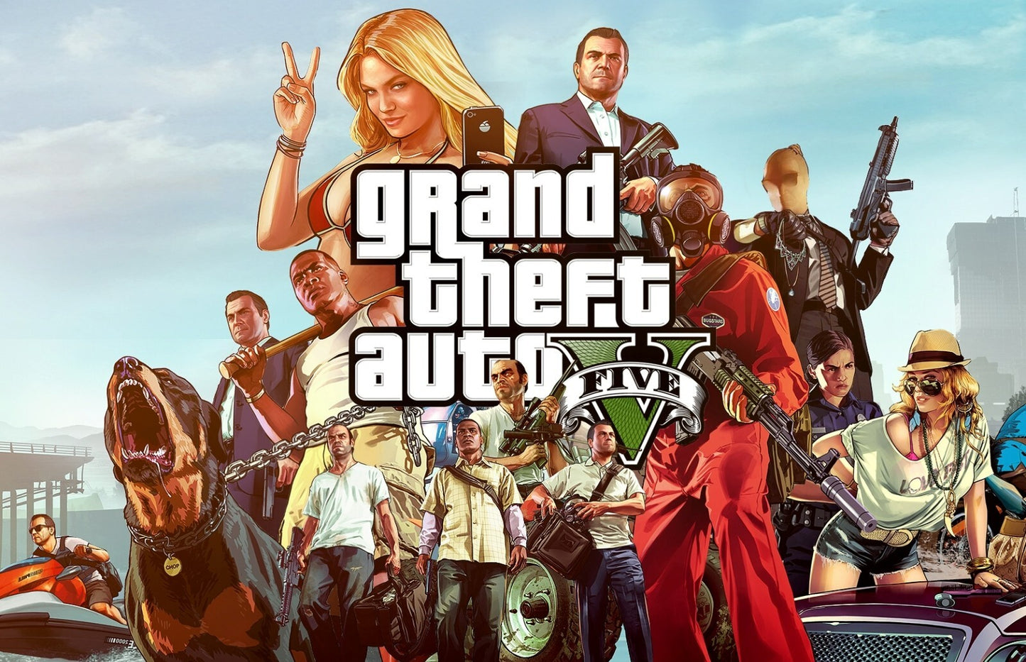 Grand Theft Auto V Main Characters | Michael Franklin & Trevor Poster | Action-Adventure Game Art - Video Games Poster