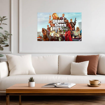 Grand Theft Auto V Main Characters | Michael Franklin & Trevor Poster | Action-Adventure Game Art - Video Games Poster
