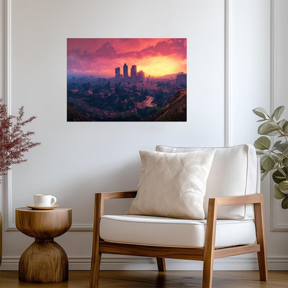 Grand Theft Auto V Los Santos Sunset | Cityscape Scenery Poster | Open World Game Decor - Video Games Poster