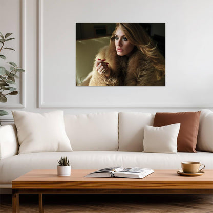 Adele Fur Coat Portrait | Music Poster | Soul Singer Wall Art - Music Poster