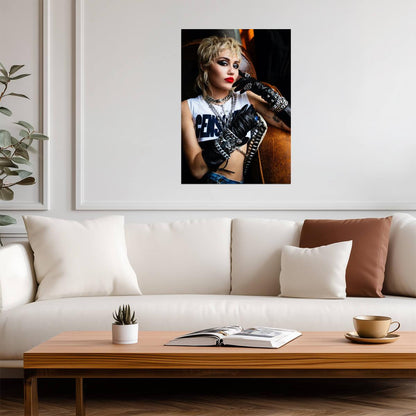 Miley Cyrus Rock Star Photoshoot | Modern Music Poster | Glam Punk Wall Art - Music Poster
