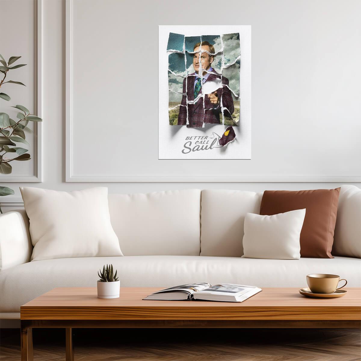 Better Call Saul Torn Poster Art | TV Show Wall Art | Saul Goodman Portrait - Movies & TV Poster