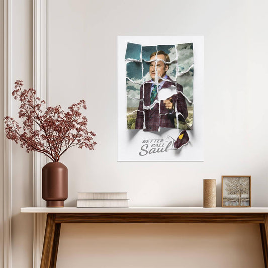 Better Call Saul Torn Poster Art | TV Show Wall Art | Saul Goodman Portrait - Movies & TV Poster