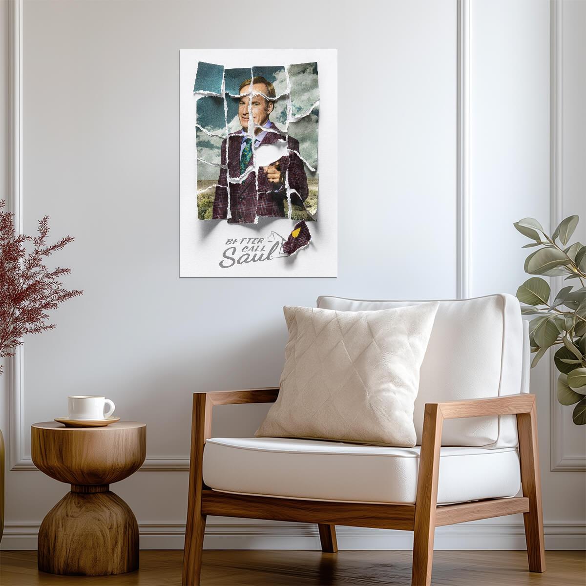 Better Call Saul Torn Poster Art | TV Show Wall Art | Saul Goodman Portrait - Movies & TV Poster