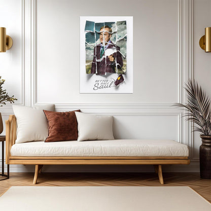 Better Call Saul Torn Poster Art | TV Show Wall Art | Saul Goodman Portrait - Movies & TV Poster