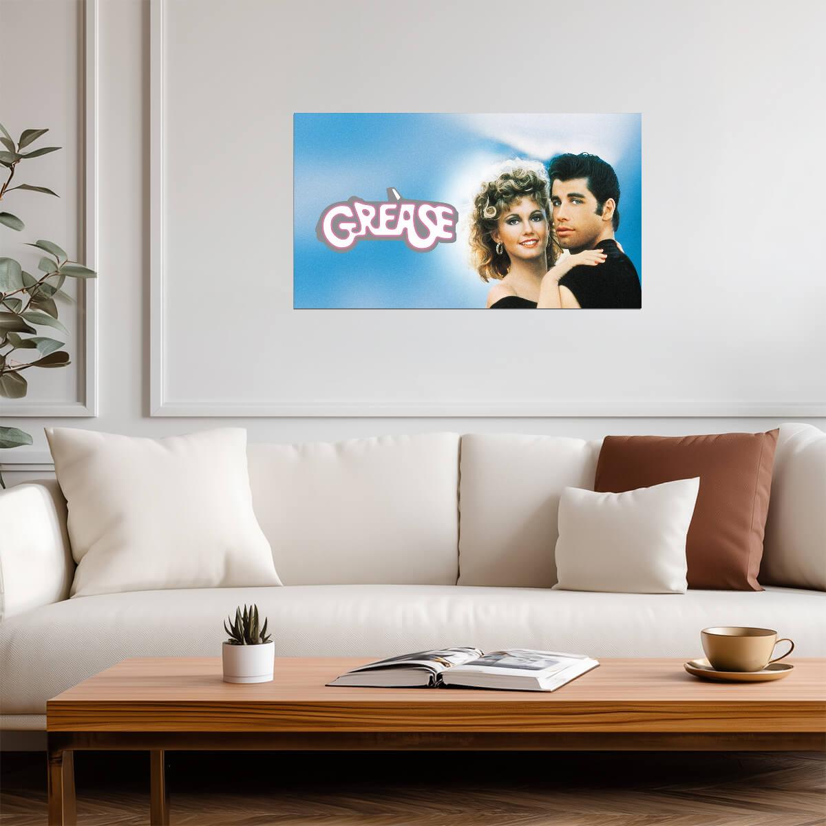 Grease 1978 | John Travolta & Olivia Newton-John | Classic Musical Movie Poster - Movies & TV Poster