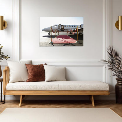 Private Jet with Red Carpet | Luxury Lifestyle Poster | VIP Aviation Photography Print - Cars Poster