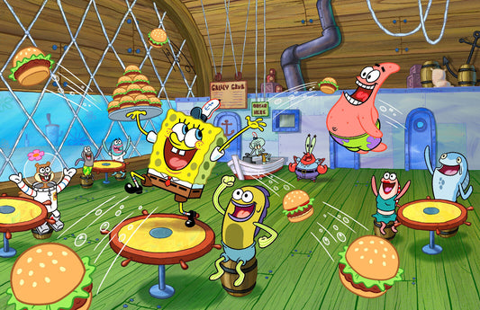 Spongebob Squarepants at The Krusty Krab | Cartoon TV Show Poster | Kids Room Decor - Movies & TV Poster