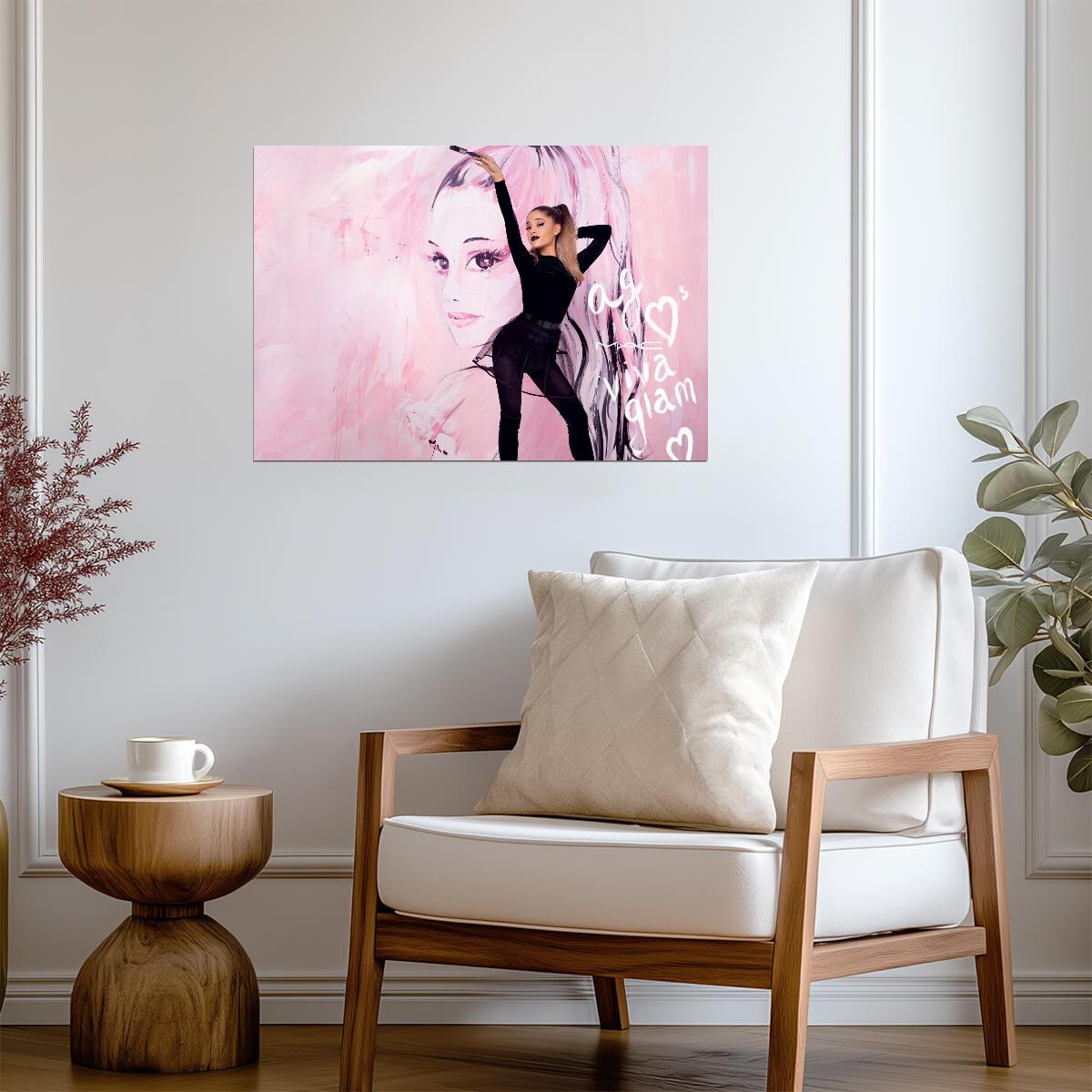 Ariana Grande Viva Glam Campaign | Celebrity Portrait Poster | Music Star Art - Music Poster