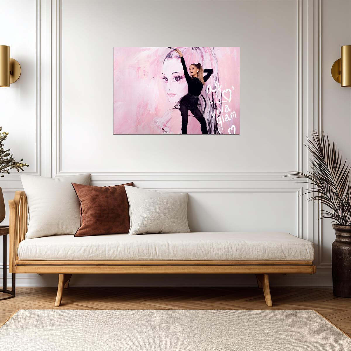 Ariana Grande Viva Glam Campaign | Celebrity Portrait Poster | Music Star Art - Music Poster