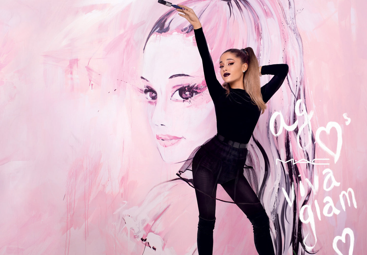 Ariana Grande Viva Glam Campaign | Celebrity Portrait Poster | Music Star Art - Music Poster