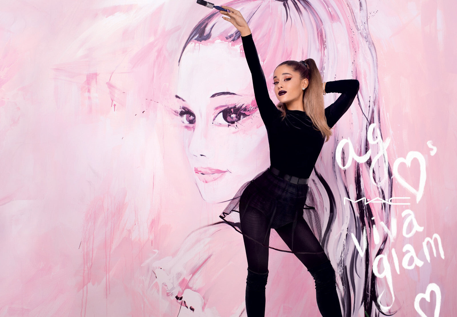 Ariana Grande Viva Glam Campaign | Celebrity Portrait Poster | Music Star Art - Music Poster