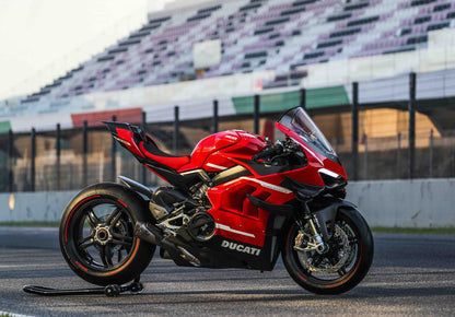 Ducati Panigale V4 S | Red Italian Superbike Poster | Supersport Motorcycle on Racetrack - Cars Poster