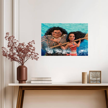 Moana and Maui Ocean Adventure | Animated Movie Poster | Kids Room Wall Art - Movies & TV Poster