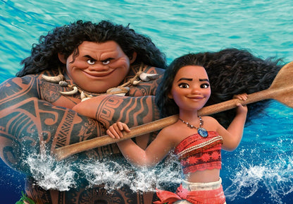 Moana and Maui Ocean Adventure | Animated Movie Poster | Kids Room Wall Art - Movies & TV Poster