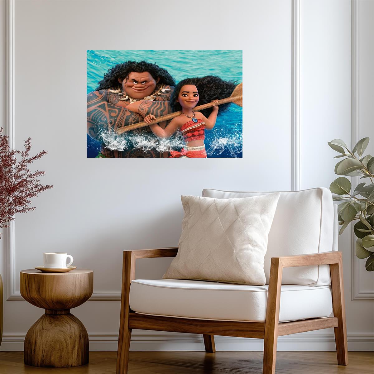 Moana and Maui Ocean Adventure | Animated Movie Poster | Kids Room Wall Art - Movies & TV Poster