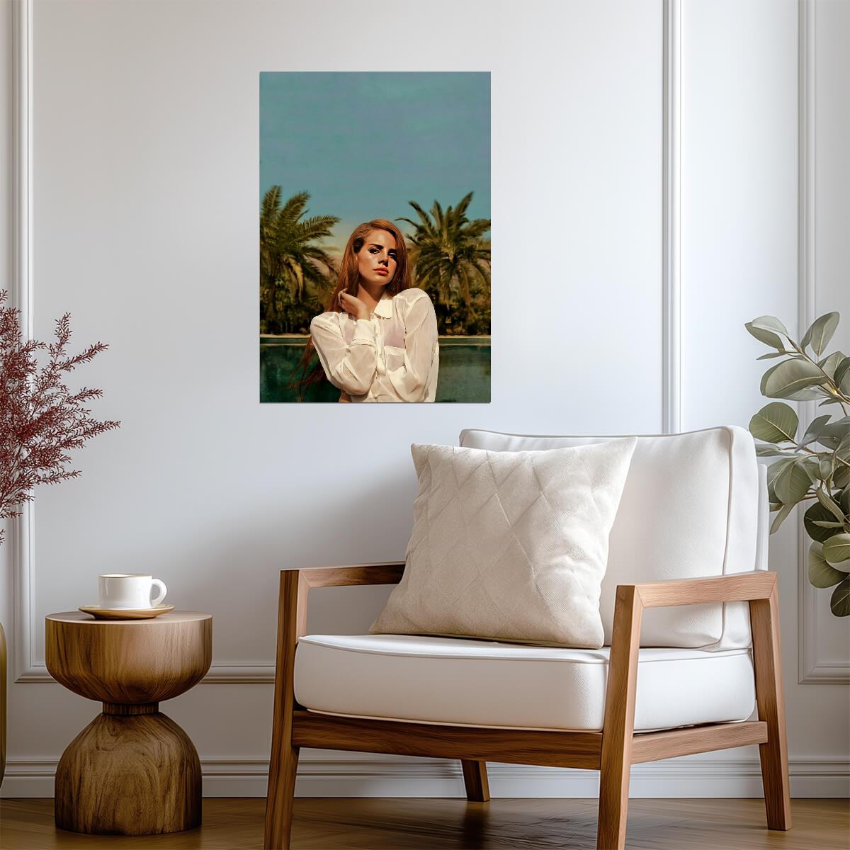 Lana Del Rey White Shirt Portrait | Music Star Poster | Celebrity Wall Art - Music Poster