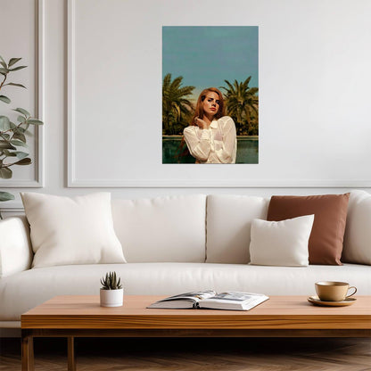 Lana Del Rey White Shirt Portrait | Music Star Poster | Celebrity Wall Art - Music Poster