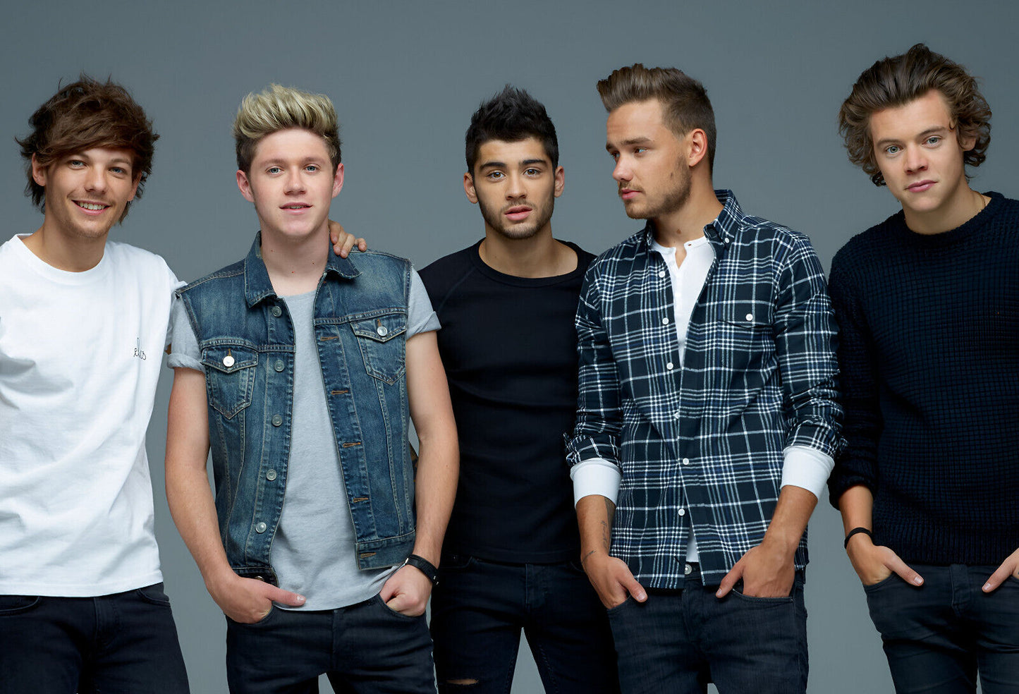 One Direction Full Band Studio Portrait | Pop Music Poster | Modern Boy Band Wall Art - Music Poster