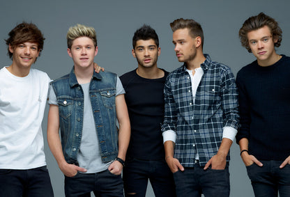 One Direction Full Band Studio Portrait | Pop Music Poster | Modern Boy Band Wall Art - Music Poster