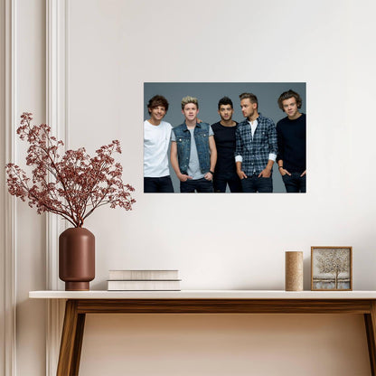 One Direction Full Band Studio Portrait | Pop Music Poster | Modern Boy Band Wall Art - Music Poster