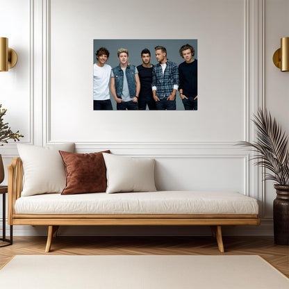 One Direction Full Band Studio Portrait | Pop Music Poster | Modern Boy Band Wall Art - Music Poster