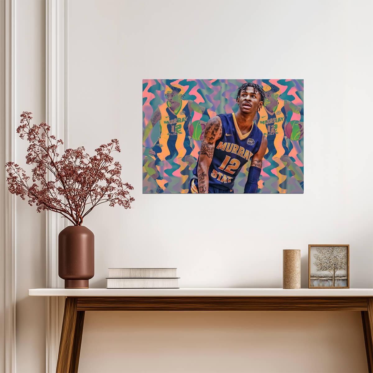 Ja Morant Murray State Racers | Basketball Poster | College Alumni Art - Sports Poster