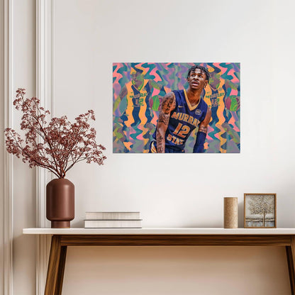 Ja Morant Murray State Racers | Basketball Poster | College Alumni Art - Sports Poster