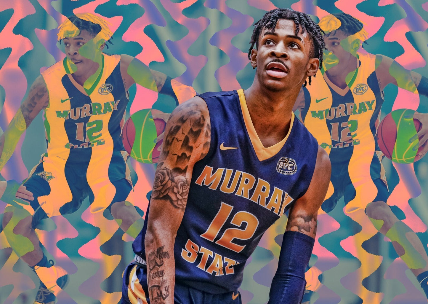 Ja Morant Murray State Racers | Basketball Poster | College Alumni Art - Sports Poster