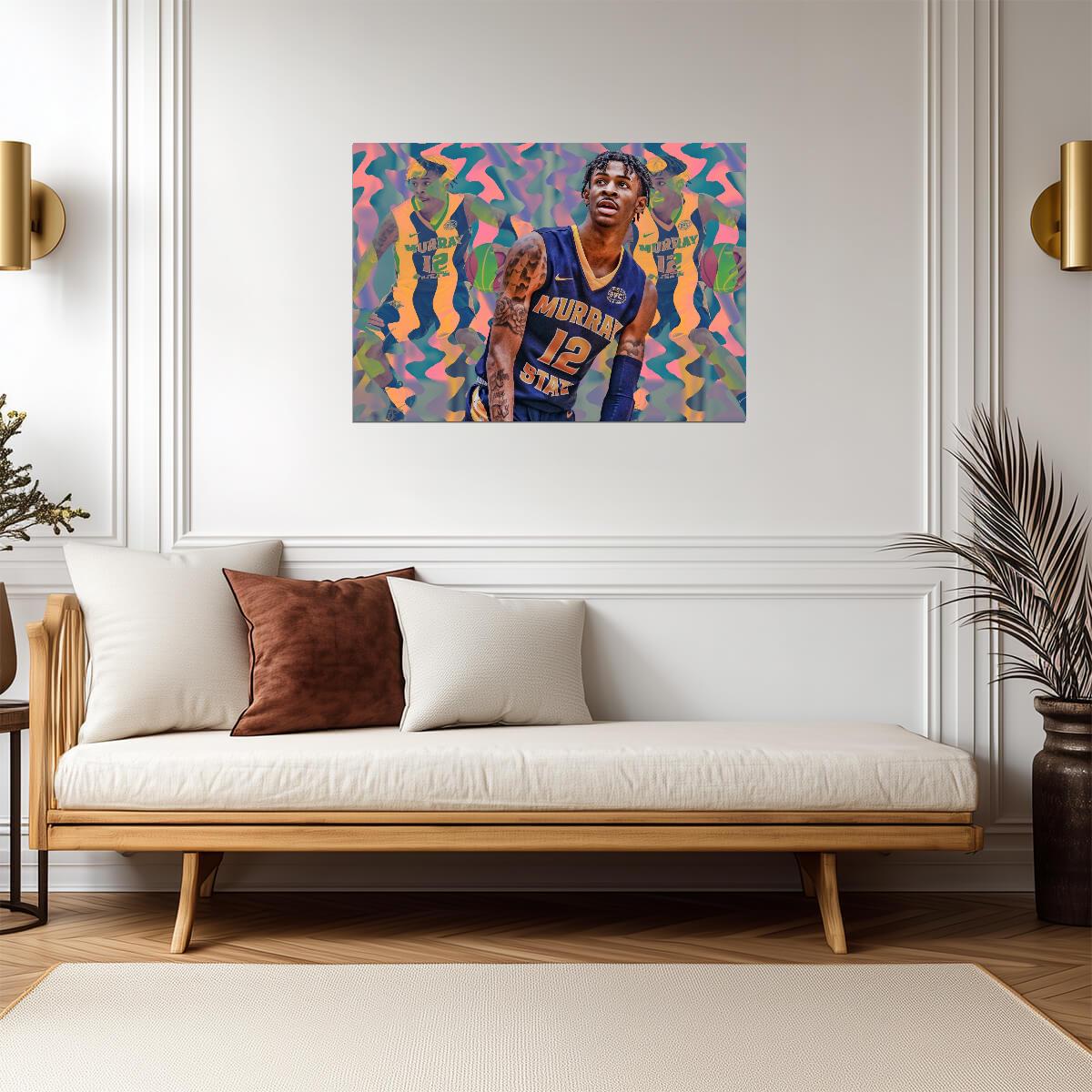 Ja Morant Murray State Racers | Basketball Poster | College Alumni Art - Sports Poster