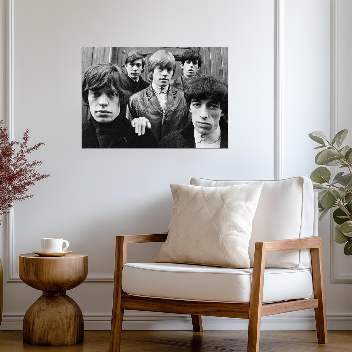 The Rolling Stones 1960s Close-Up Portrait | Vintage Rock Poster | Black & White Music Photography - Music Poster