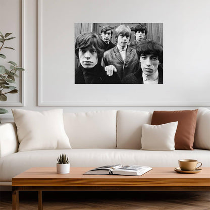 The Rolling Stones 1960s Close-Up Portrait | Vintage Rock Poster | Black & White Music Photography - Music Poster