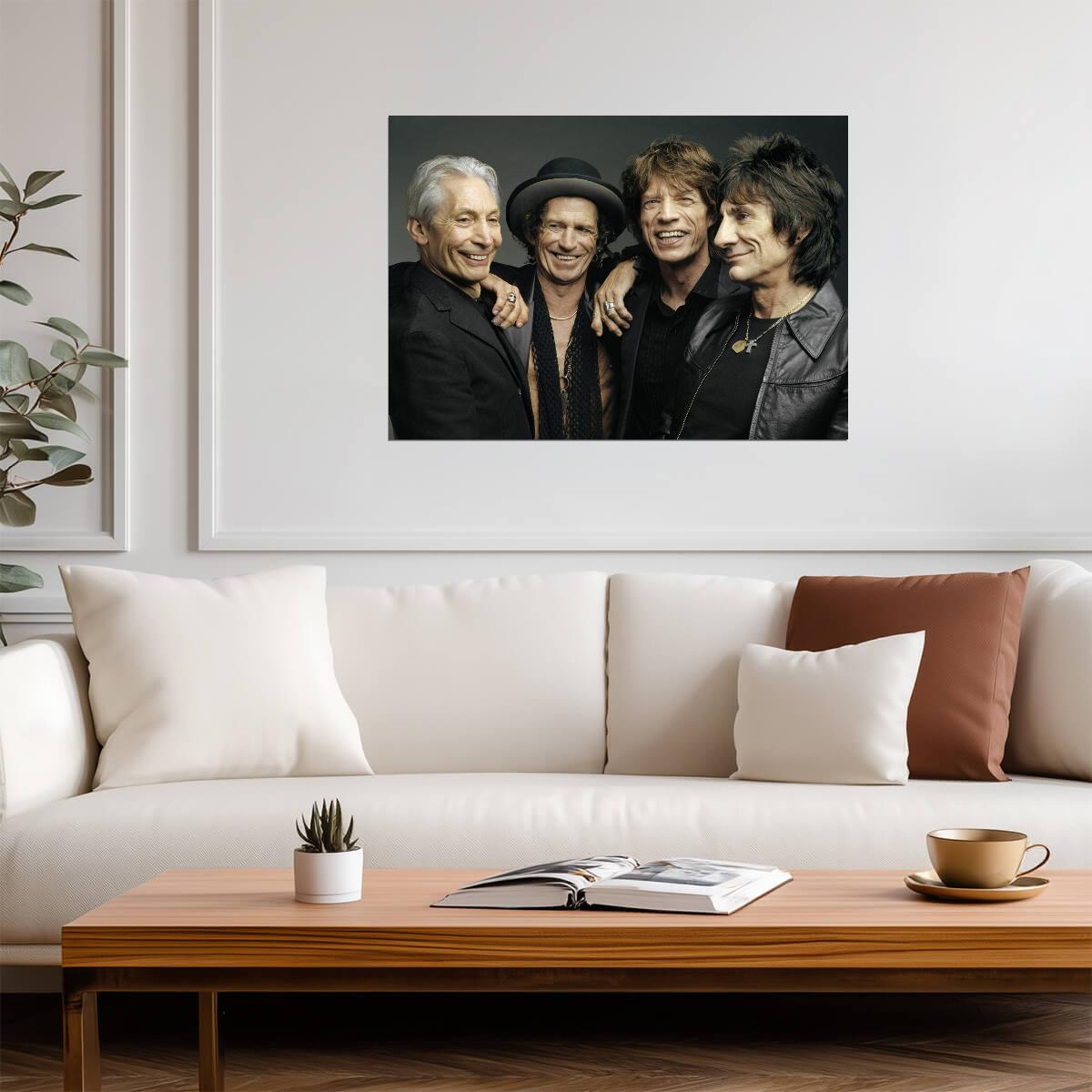 The Rolling Stones Modern Group Portrait | Rock and Roll Legends Poster | Music History Wall Art - Music Poster