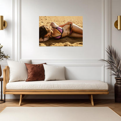 Woman in Bikini on Beach | Photography Poster | Sexy Pinup Wall Art - Photography Poster