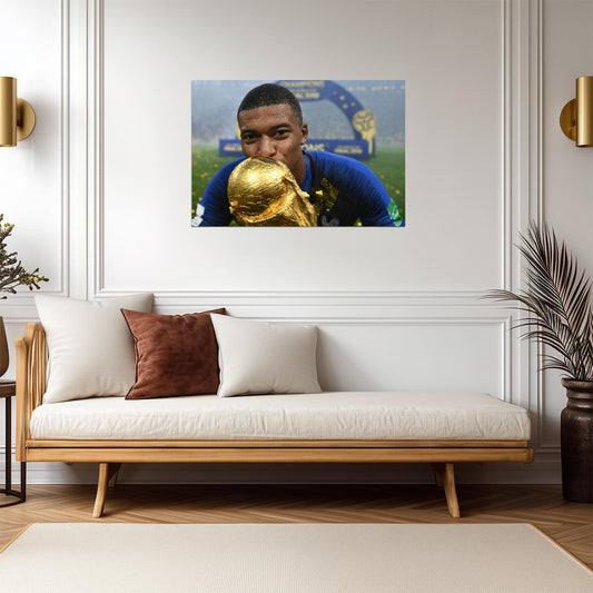 Kylian Mbappe World Cup Champion | Soccer Poster | France National Team Gift - Sports Poster