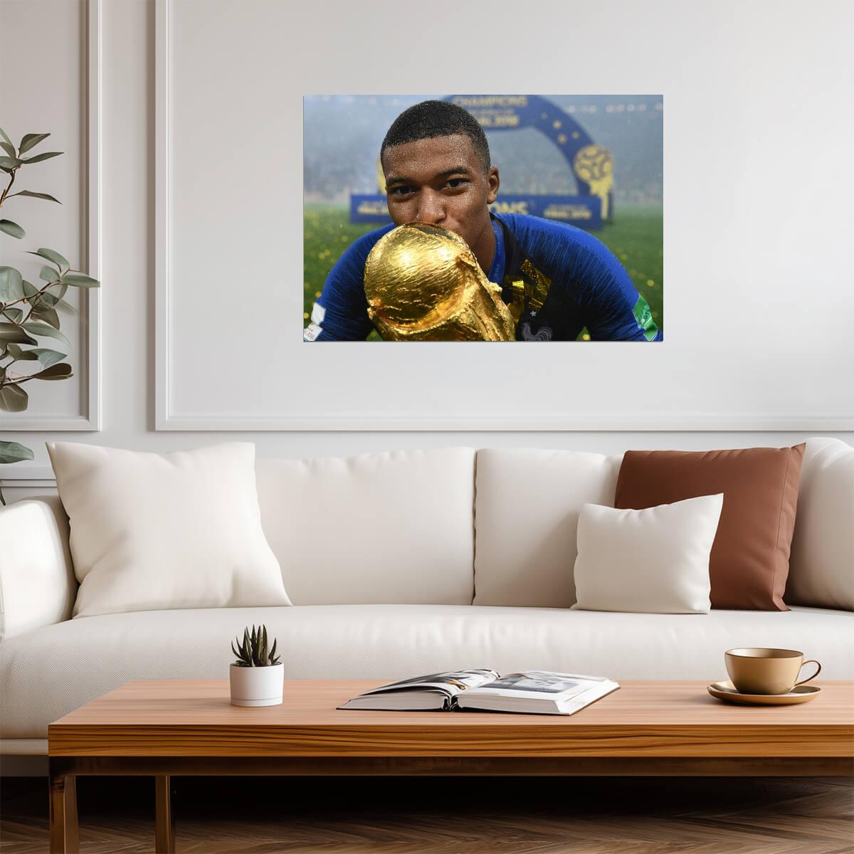 Kylian Mbappe World Cup Champion | Soccer Poster | France National Team Gift - Sports Poster
