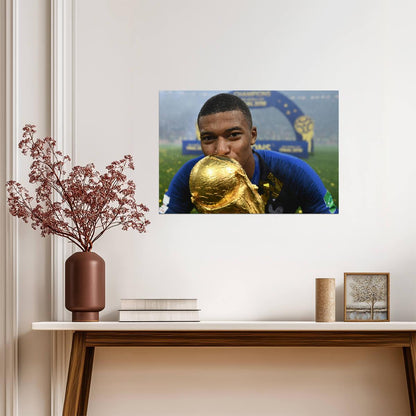 Kylian Mbappe World Cup Champion | Soccer Poster | France National Team Gift - Sports Poster