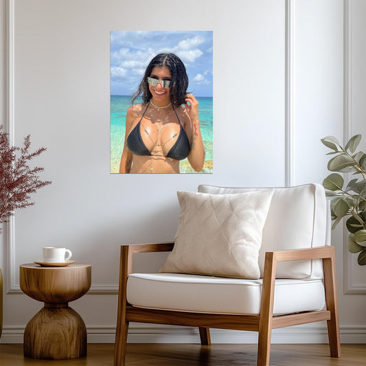 Mia Khalifa Beach Photoshoot | Modern Celebrity Print | Sexy Bikini Poster - Celebrities Poster