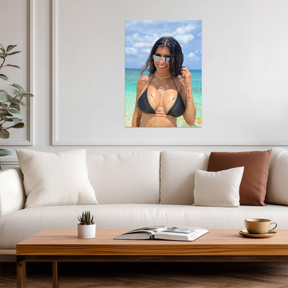 Mia Khalifa Beach Photoshoot | Modern Celebrity Print | Sexy Bikini Poster - Celebrities Poster