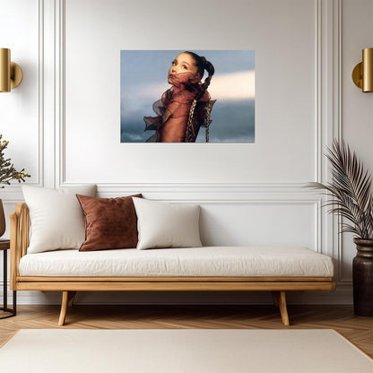 Ariana Grande REM Promo | Brown Ruffled Dress Poster | Celebrity Photoshoot Art - Music Poster