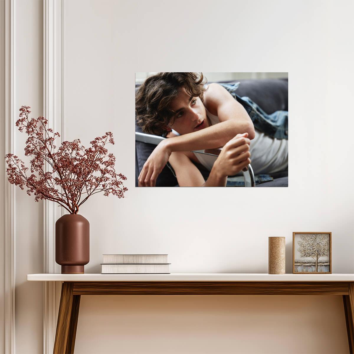 Timothee Chalamet Relaxed Portrait | Modern Actor Poster | Celebrity Wall Art - Celebrities Poster