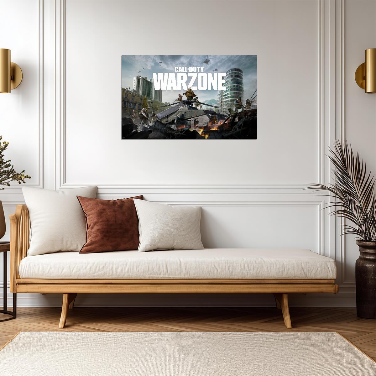 Call of Duty Warzone | Urban Combat Helicopter Crash | Battle Royale FPS Game Art - Video Games Poster